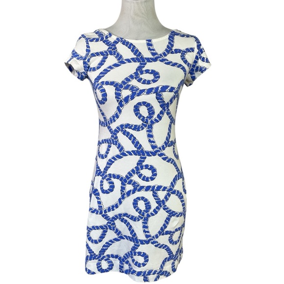Mahi Gold Addie Dress Size XS X-Small White with Blue Rope Print Mini Length - Picture 2 of 6